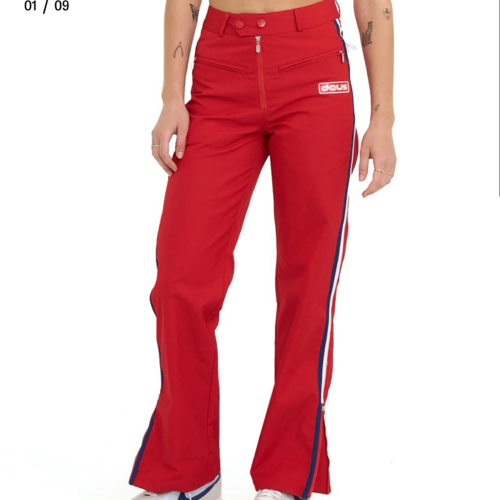 Women's Red Flared Race Pants